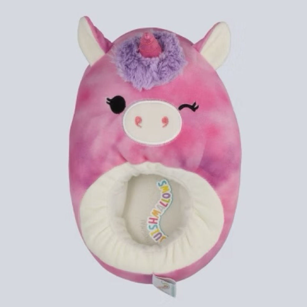 Squishmallows Pink Unicorn Plush Slippers